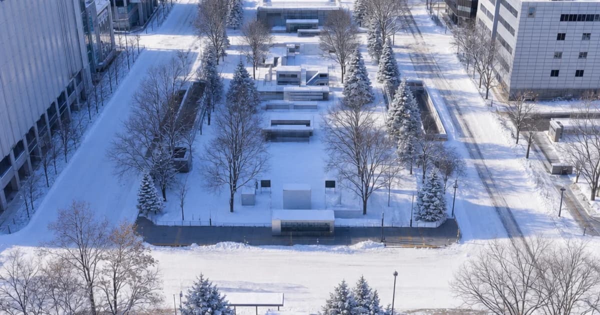 札幌市區大通公園冬季雪景的寫實照片